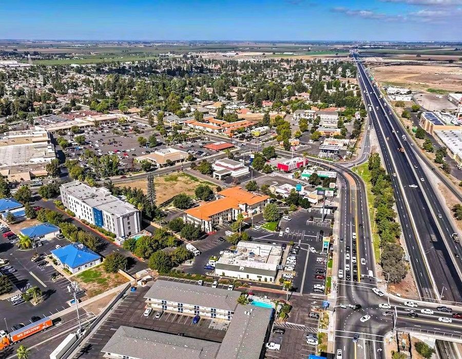 Aerial view of Tulare, California, USA