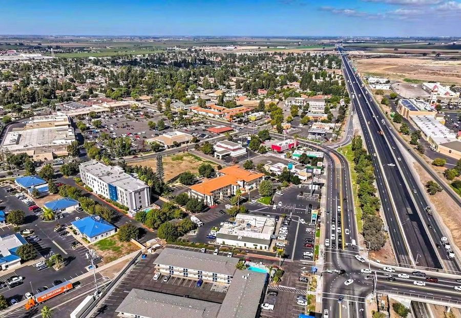 Aerial view of Tulare, California, USA