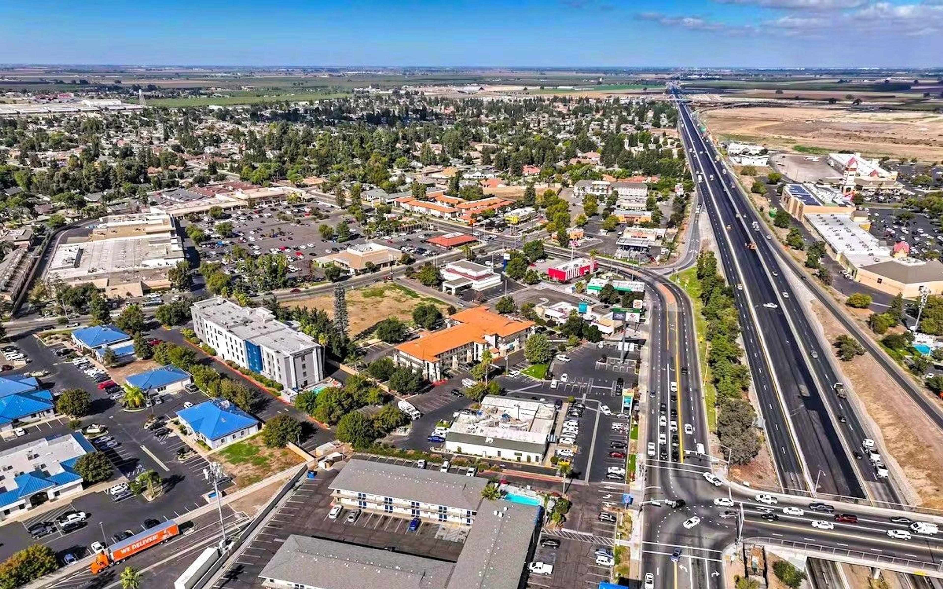Aerial view of Tulare, California, USA