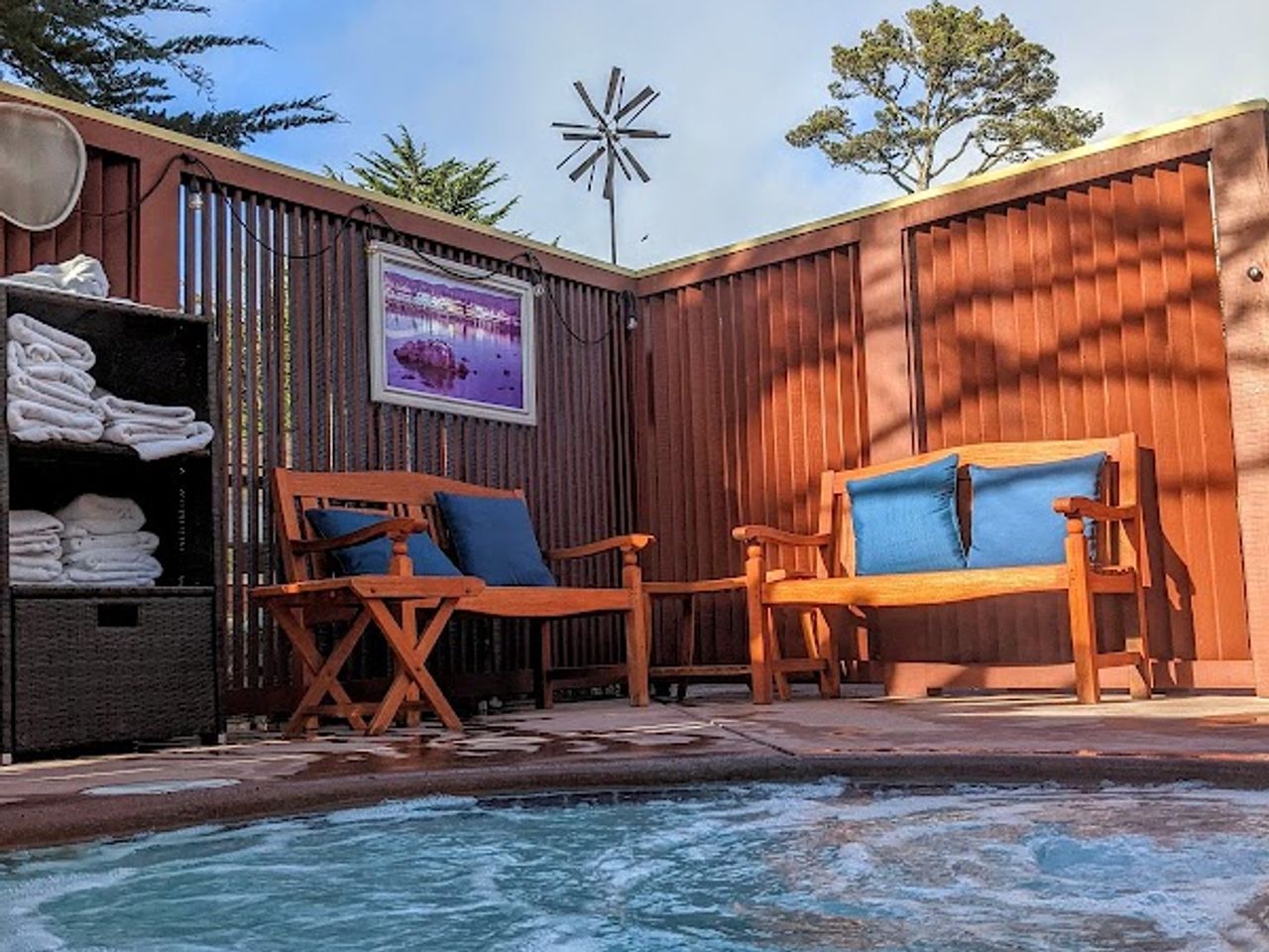 Photo of Andril Fireplace Cottages - Outdoor hot tub centrally located and fenced for privacy