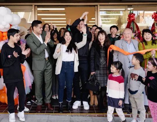 group of people celebrating together