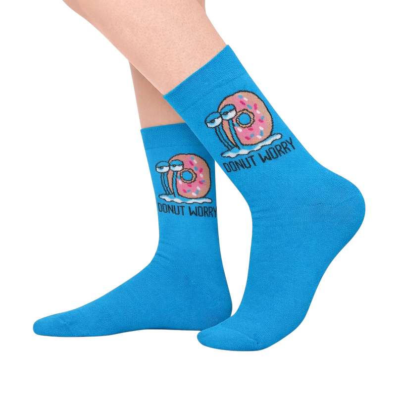 Blue Donut Worry Socks