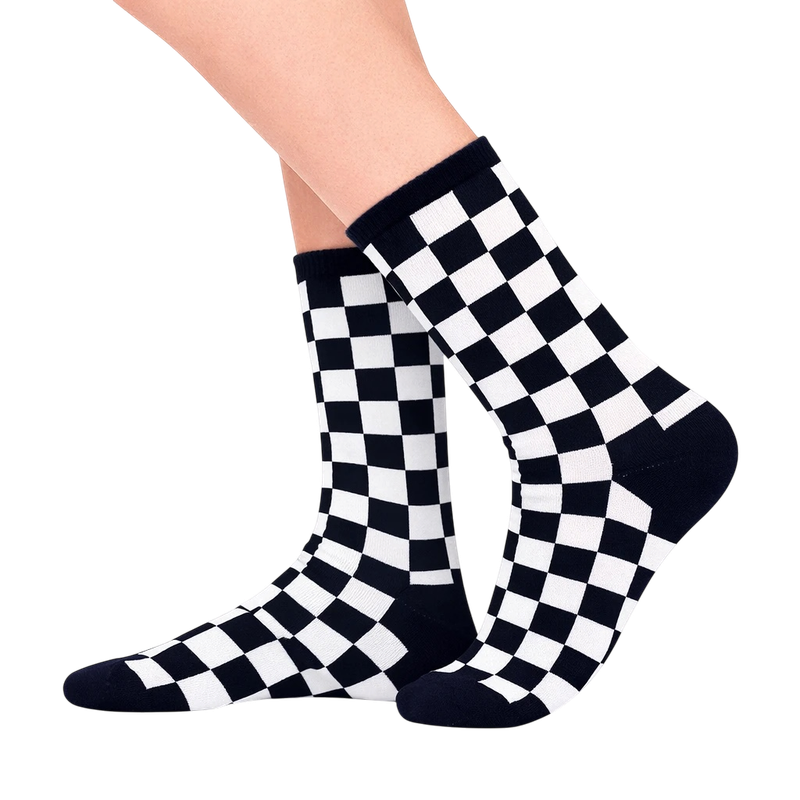 Black and White Checkered Socks