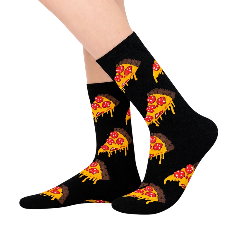 Black Pizza Slice Socks