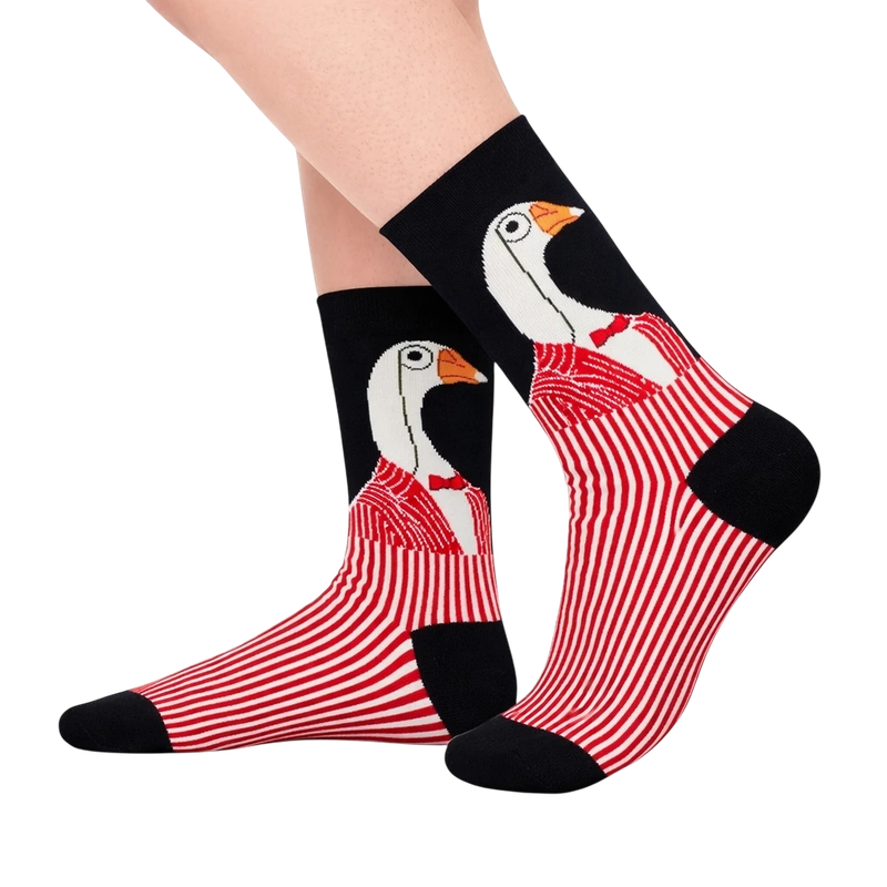 Black Striped Goose Socks
