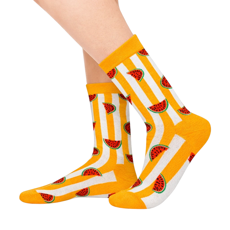 Orange Striped Watermelon Socks