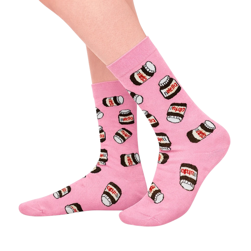 Pink Nutella Patterned Socks
