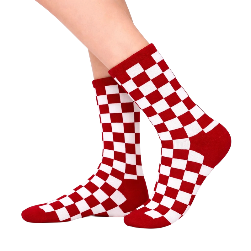 Red and White Checkered Socks