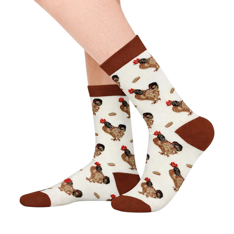Brown Rooster Socks
