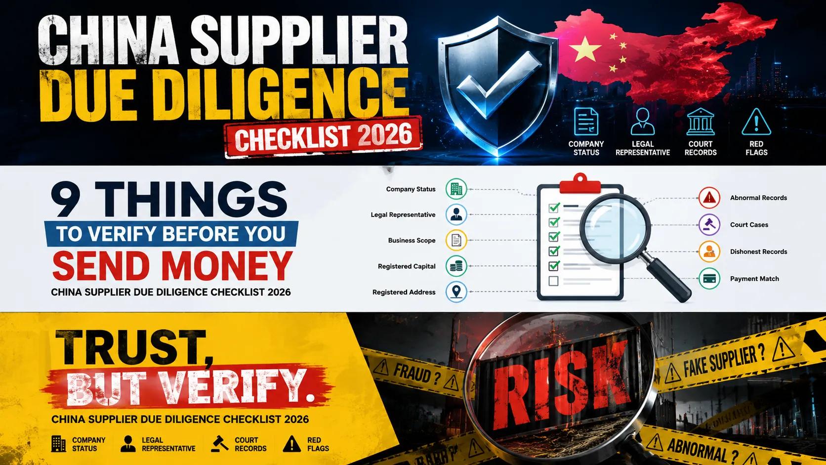 China Supplier Due Diligence Checklist 2026: 9 Things to Verify Before You Send Money