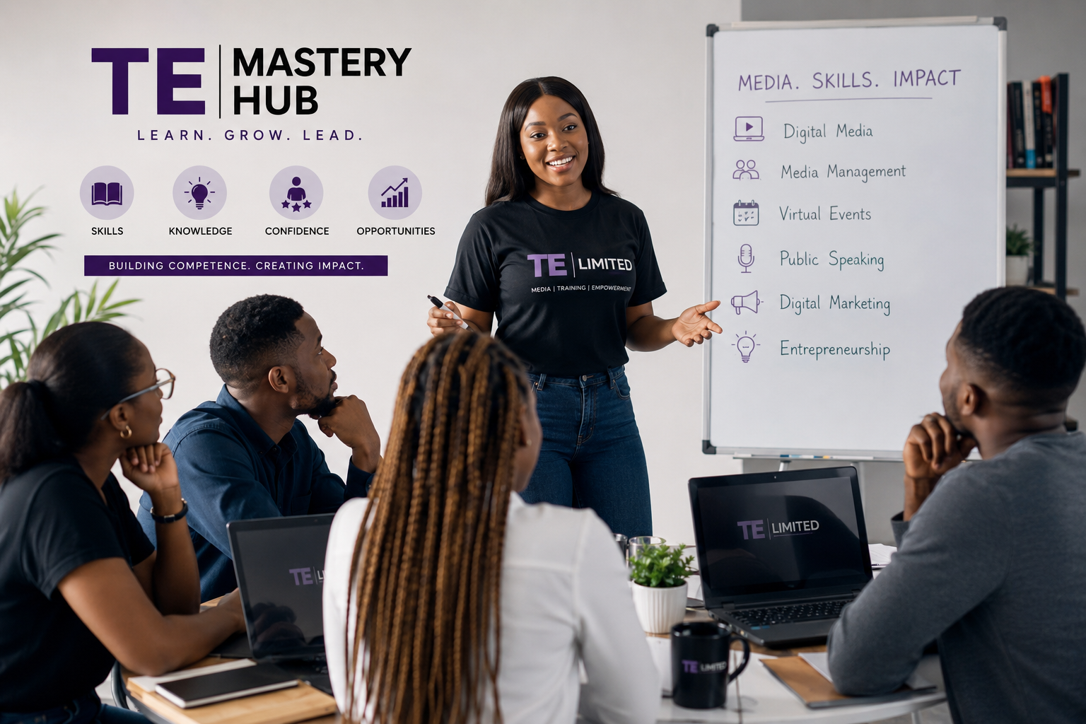 TE Mastery Hub training program empowering professionals through practical media, communication, and entrepreneurship education.