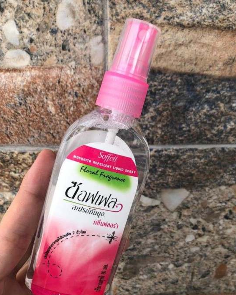 The most populare pink mosquito spray in Thailand.