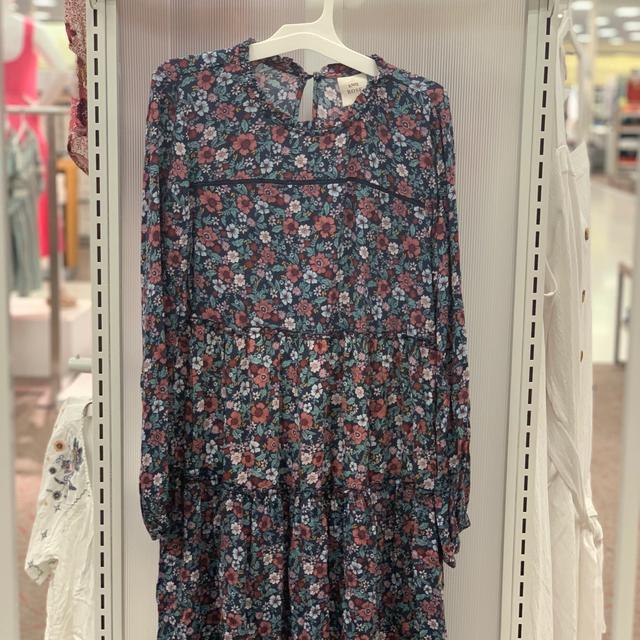 Womens Long Sleeve Babydoll Dress - Knox Rose - Navy Floral