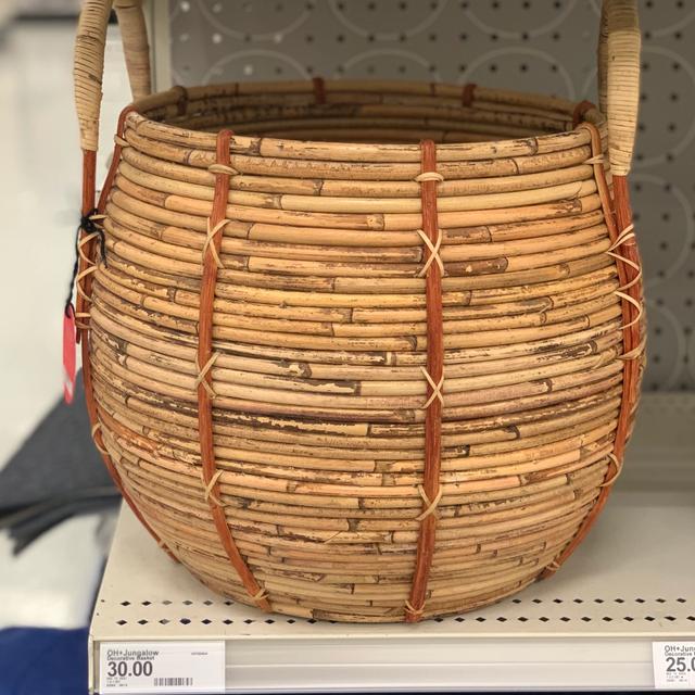 14" x 13" Round Rattan Basket with Handle Natural - Opalhouse™ designed with Jungalow™
