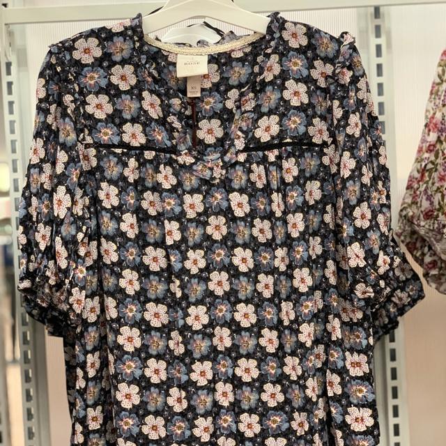 Womens Ruffle V-Neck Blouse from Knox Rose - Blue