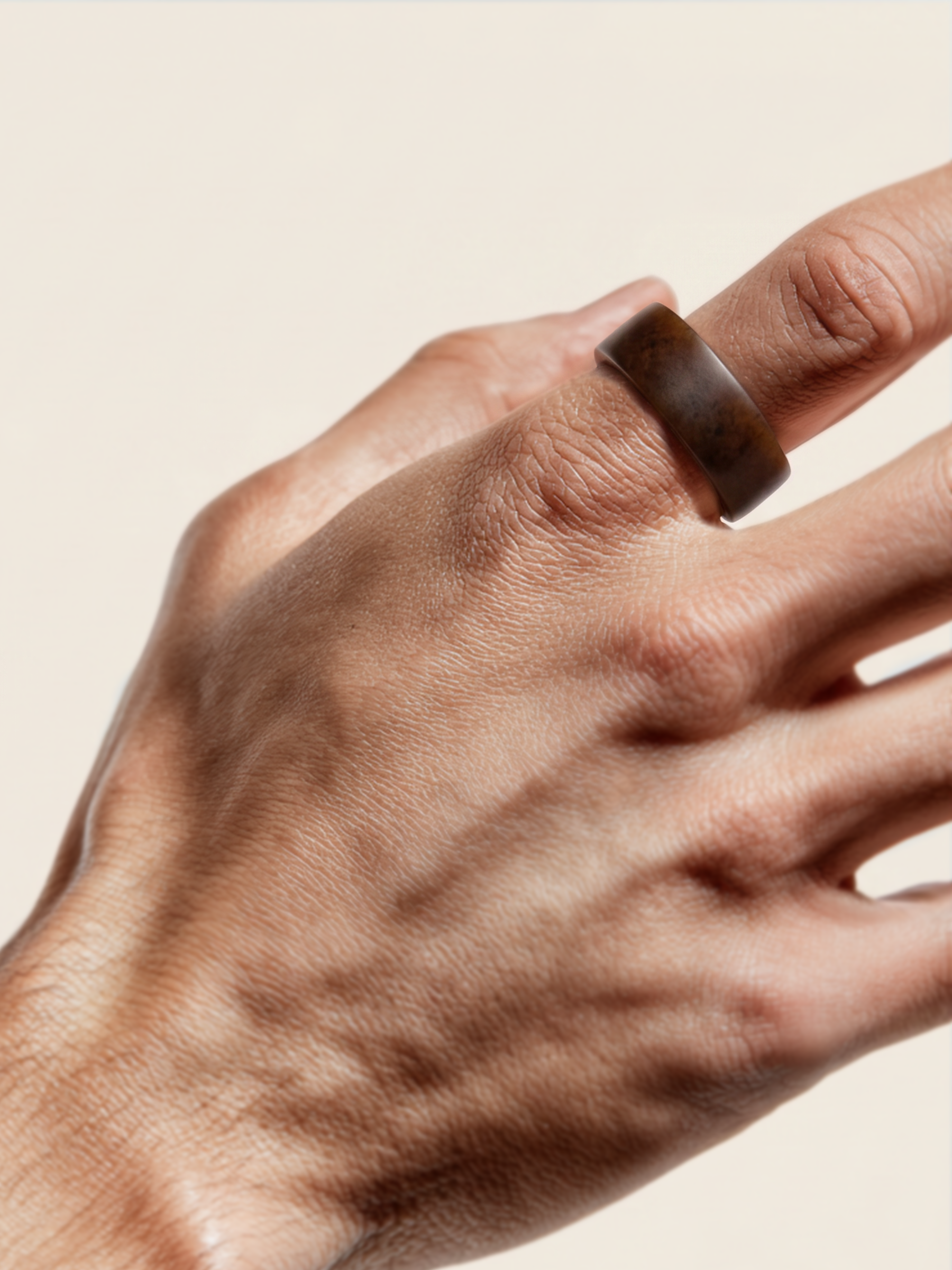 Tobacco Jade Ring