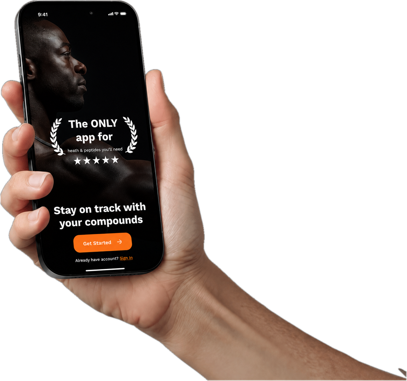 Peptai protocol screen held in hand