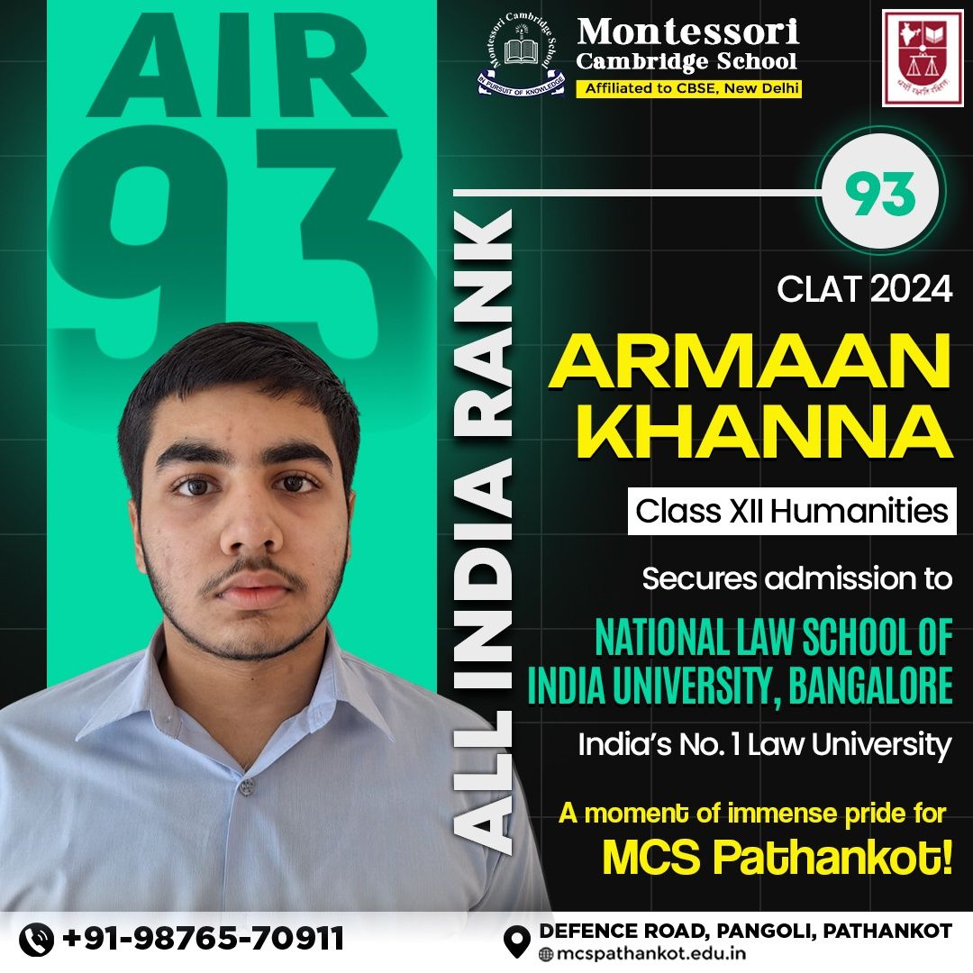 Armaan Khanna from Class XII 2024-25