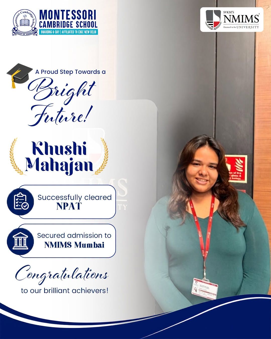 Khushi Mahajan Success at NMIMS Mumbai! 🎓✨