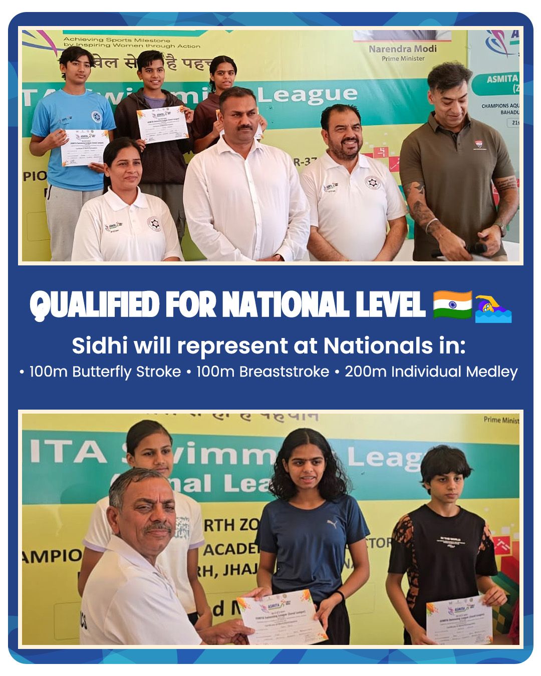 Sidhi Joshi Makes MCS Pathankot Proud at Asmita Swimming League 🏆🌟 highlight 1