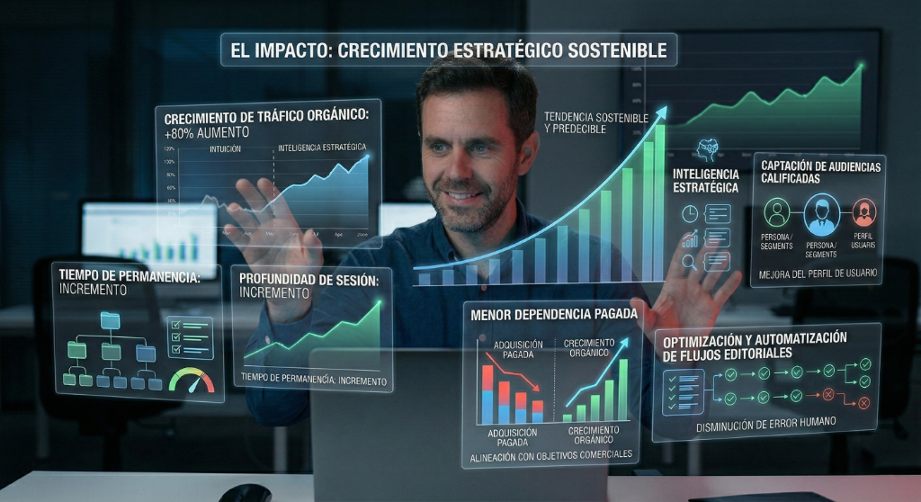 +80% de aumento en tráfico orgánico.