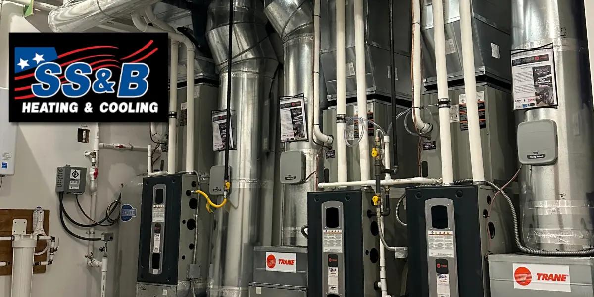 Image showing intricate ductwork in a home's HVAC system, highlighting the complex network of air passages for efficient heating and cooling.