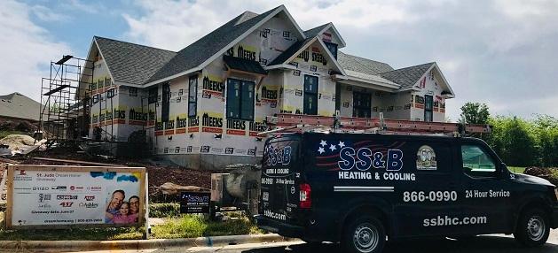 New construction HVAC install by SS&B Heating & Cooling.