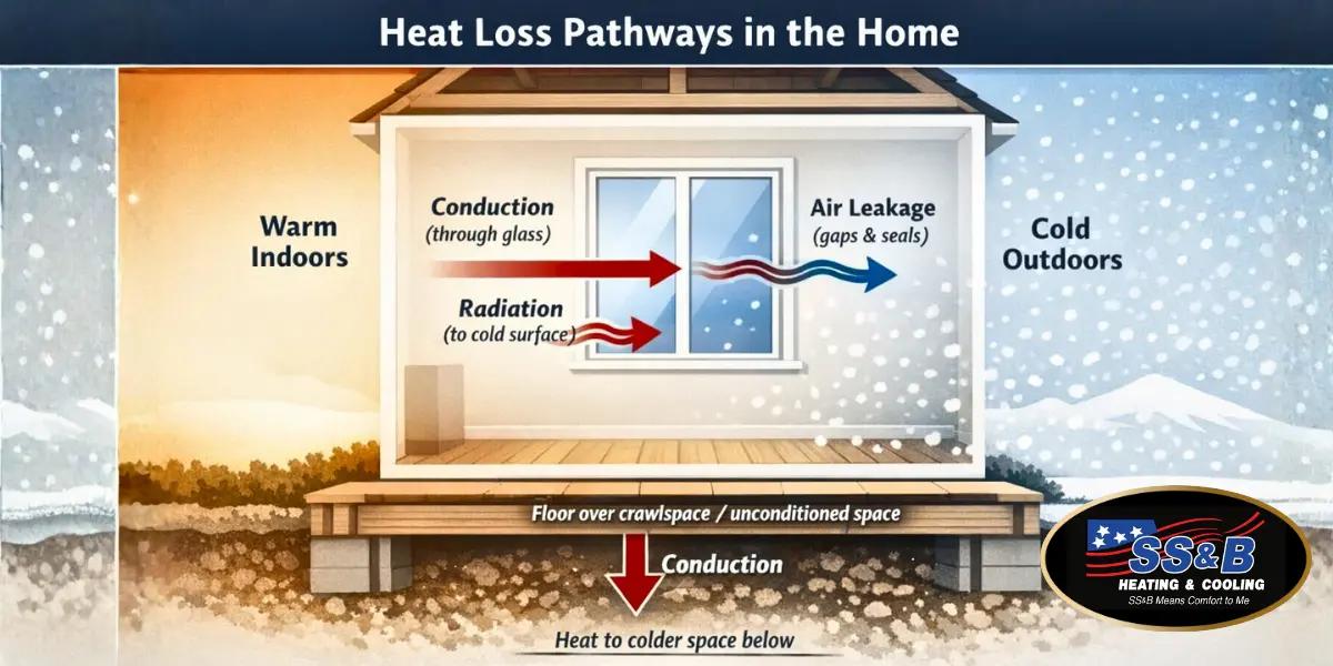 Heat R Through Window Where Homes Lose Heat | The Hidden Causes of Cold Rooms | SS&B Heating ...