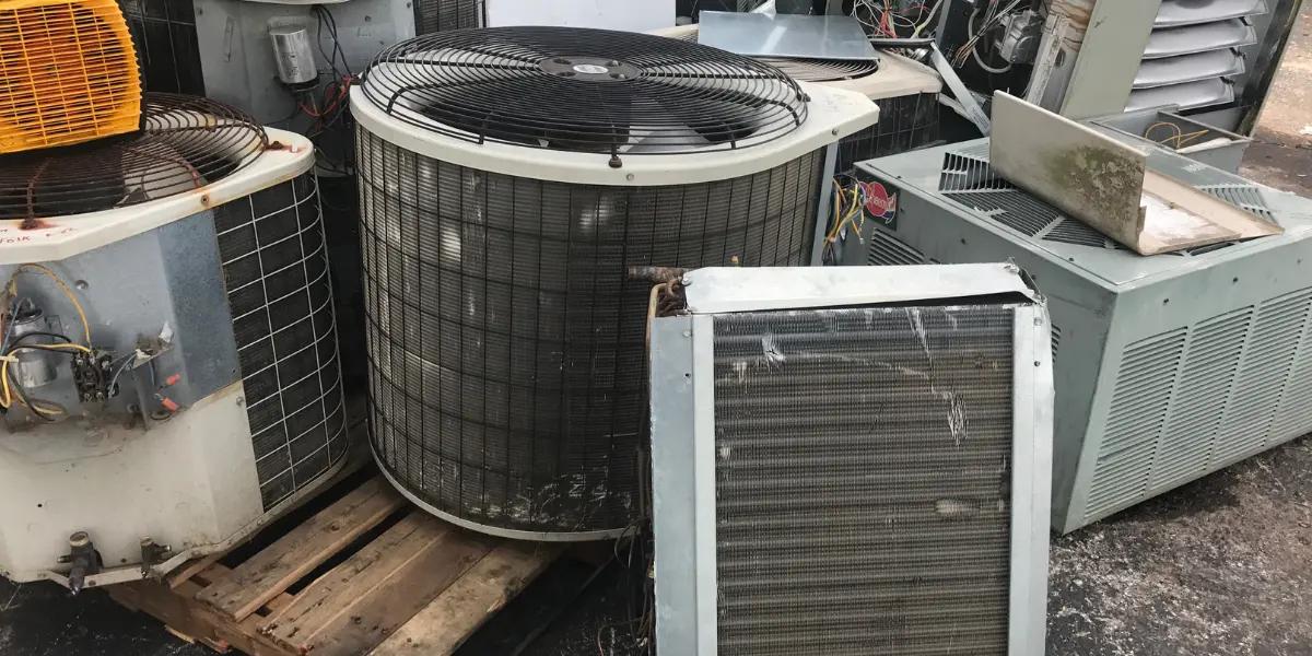 Old heating and air conditioning units removed in Springfield, MO.