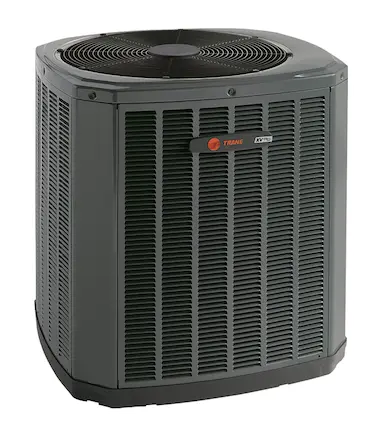 Image of a Trane XV17 Variable Speed Heat Pump, showcasing its modern design and emphasizing its energy-efficient heating and cooling capabilities.