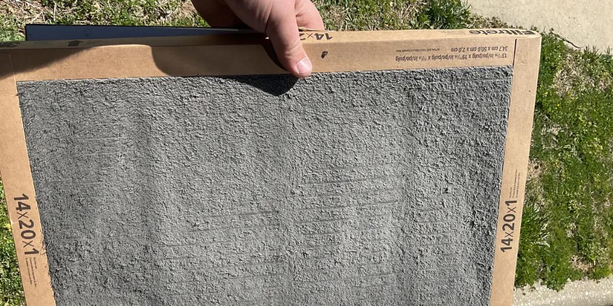 Very dirty finance filter that caused AC to freeze up in Springfield, MO