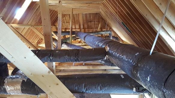 Properly sealed and insulated HVAC duct system.