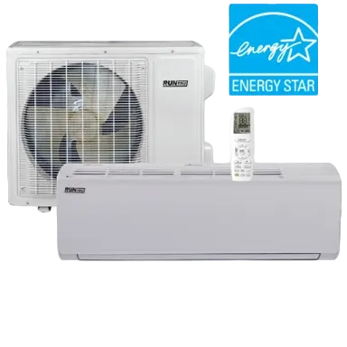 RunTru Ductless Mini Split Unit, showcasing its sleek design and compact form, a hallmark of SS&B Heating & Cooling's efficient HVAC solutions.