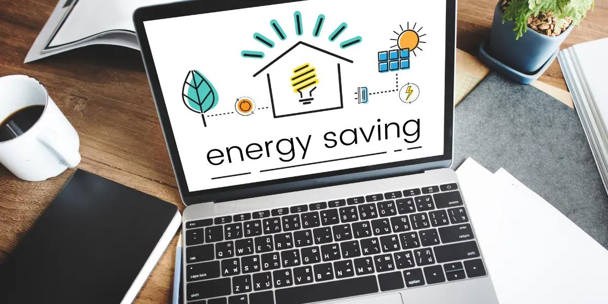 Laptop displaying 'Energy Savings' for SEER and AFUE blog in Springfield, MO.