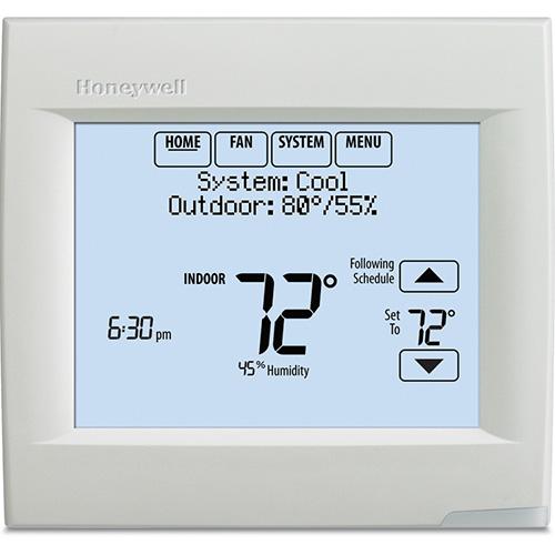 Honeywell VisionPRO® 8000 WiFi Programmable Thermostat with its large touchscreen display, available at SS&B Heating & Cooling in Springfield, MO for enhanced home comfort control.