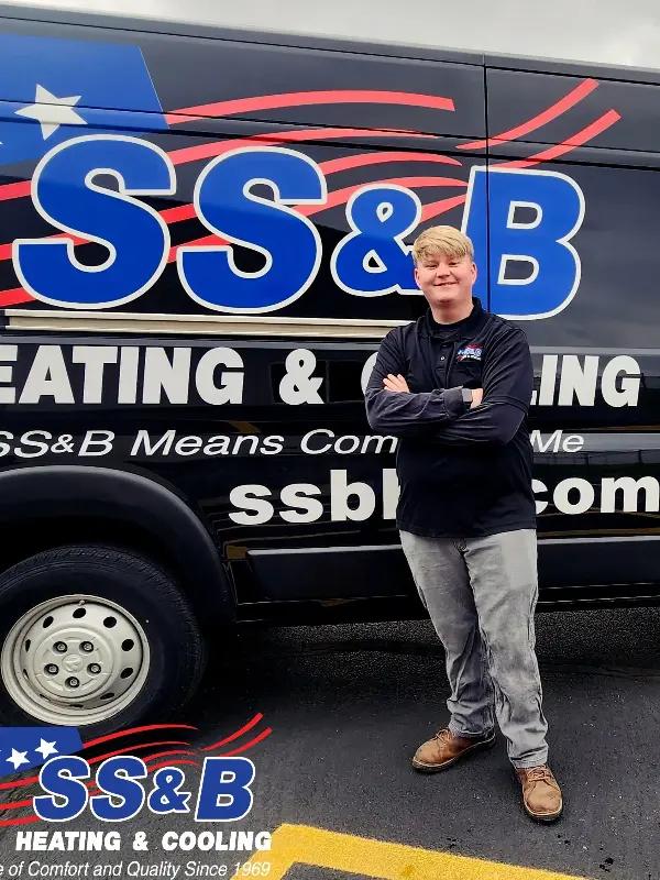 Ryan Richards, Service Technician at SS&B Heating & Cooling: Provides comprehensive HVAC maintenance and repair services.