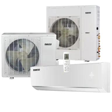 RunTru 15 SEER Multi-Zone Ductless Air Conditioning System, showcasing its sleek design and controls.