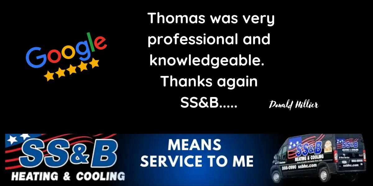 Review of SS&B Heating & Cooling By Donald Hillier, Springfield, MO.