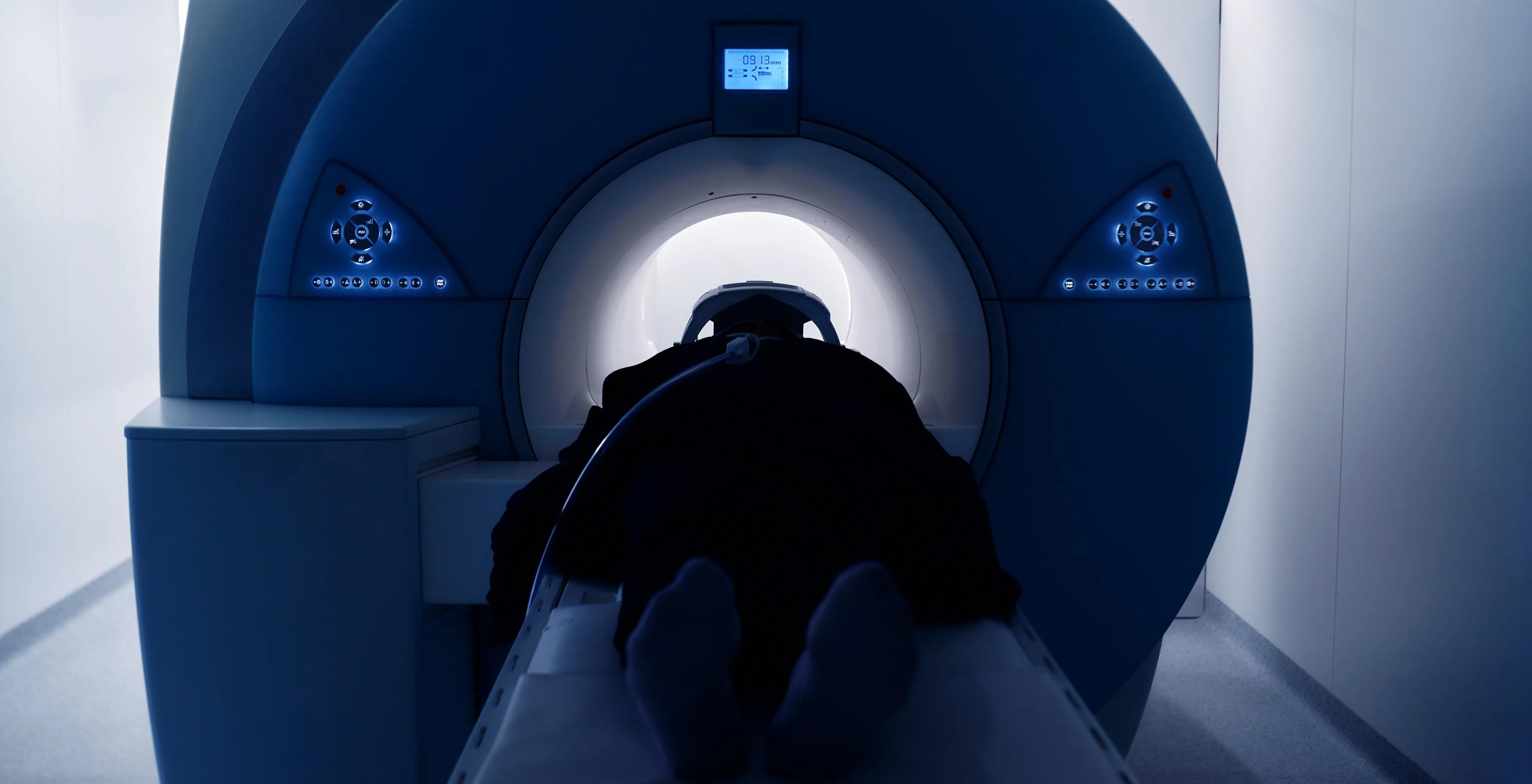 Patient entering an MRI scanner