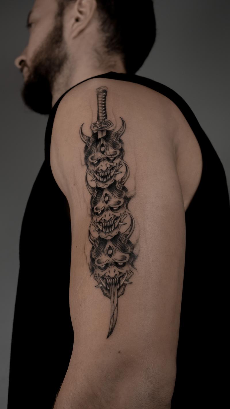 Oni head empaled
