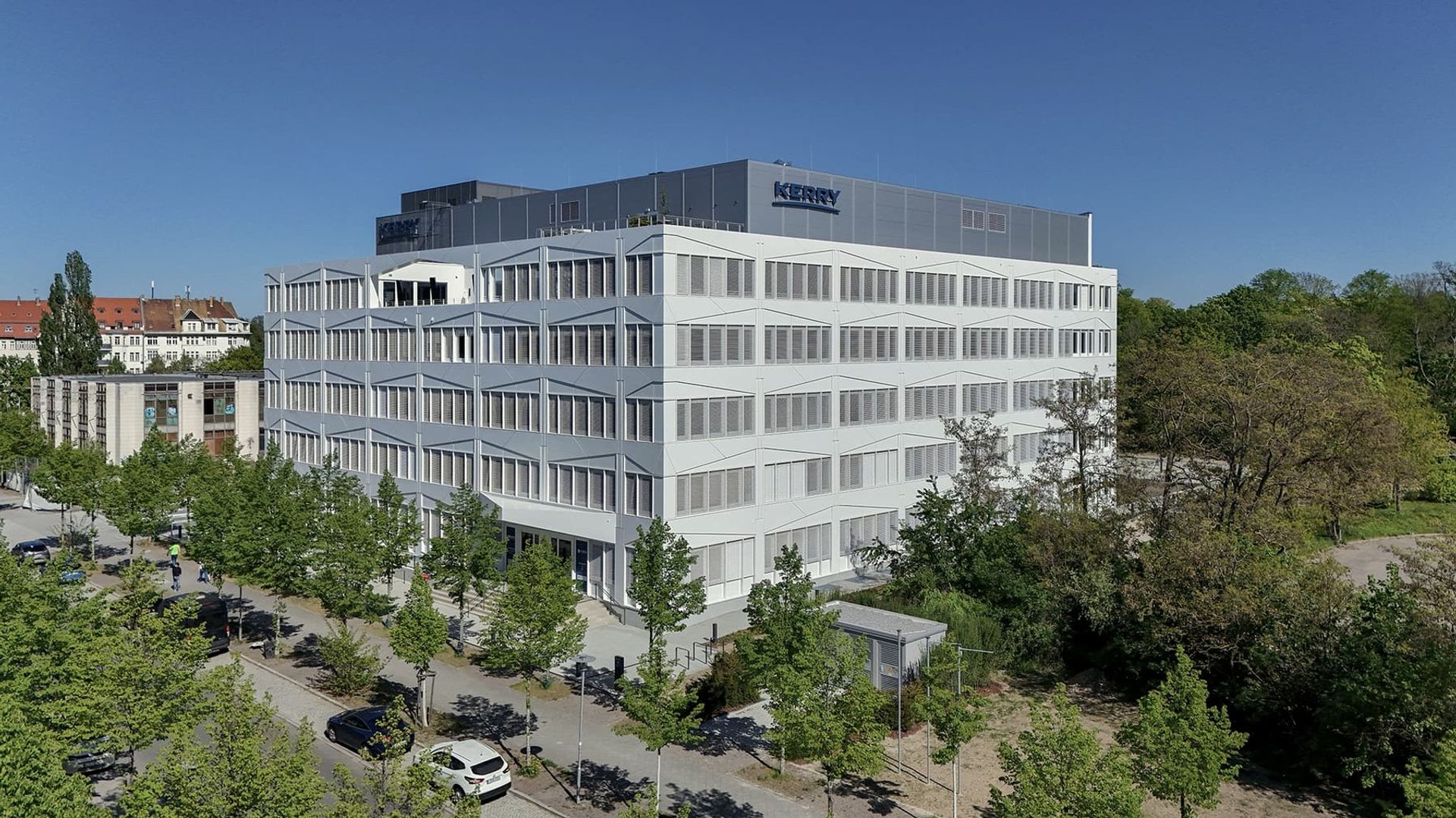 BioSquare Alte Messe, Leipzig – Luftbild mit den Bäumen der Umgebung