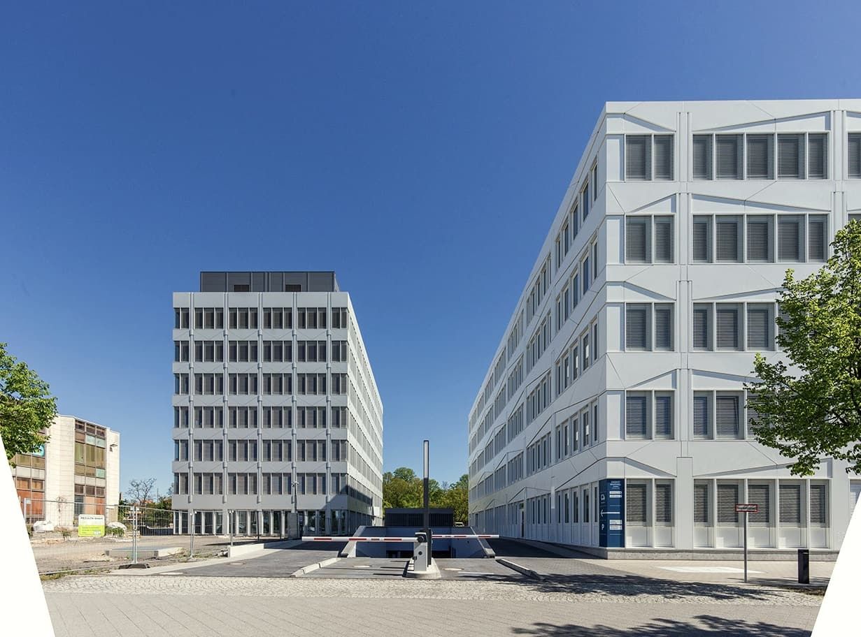 BioSquare Alte Messe, Leipzig – Hof zwischen den Bauteilen