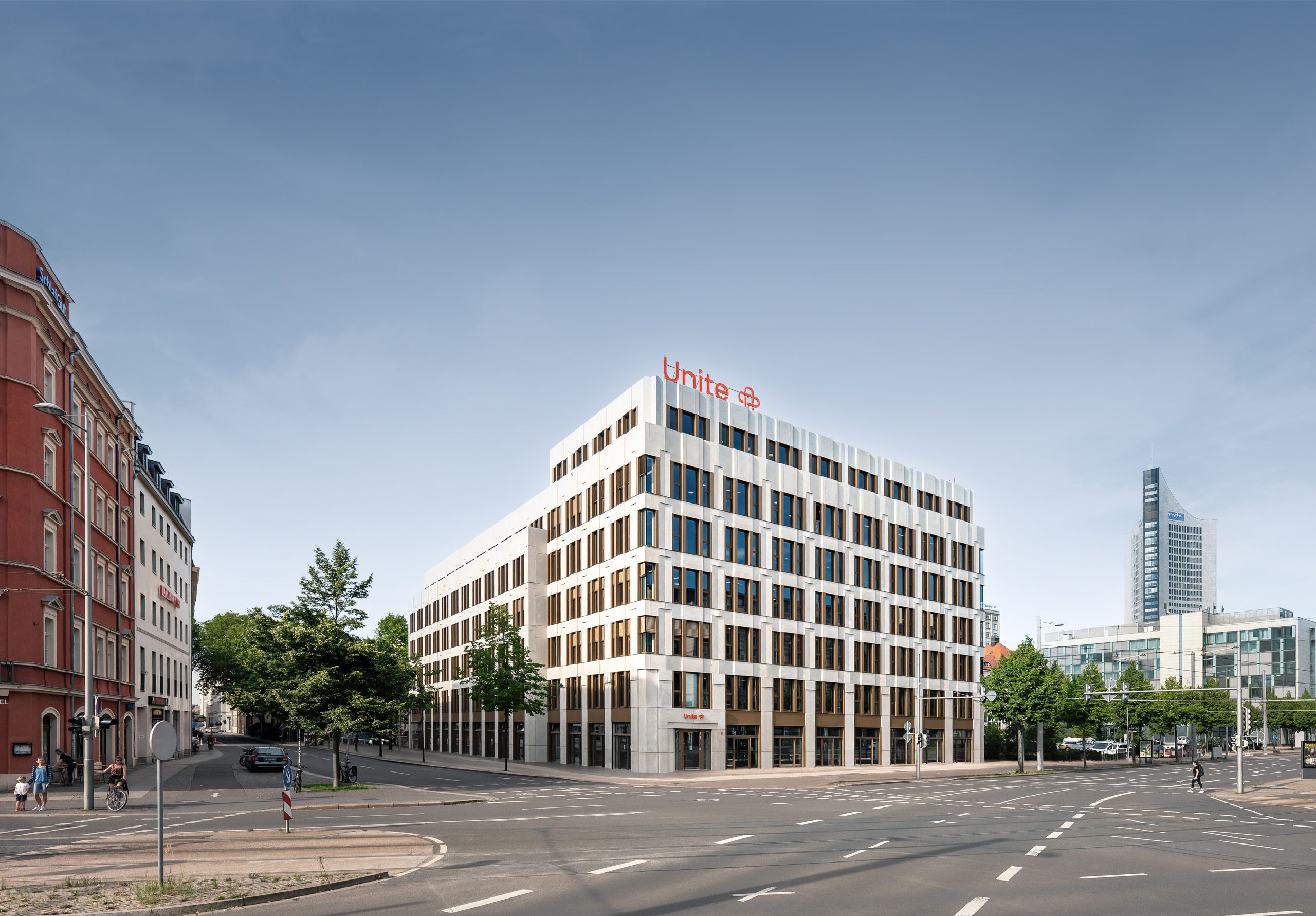 Europazentrale für Unite, Leipzig – Ansicht vom Johannisplatz