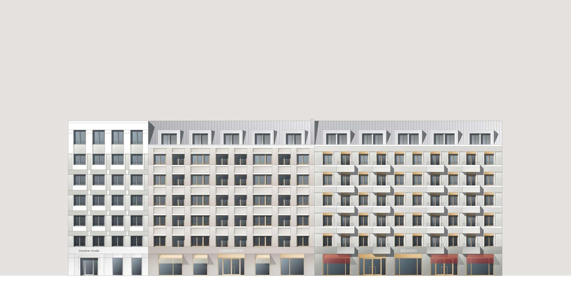KLM Architekten Wohnungsbau Leipzig Dresdner Strasse Ansicht 01