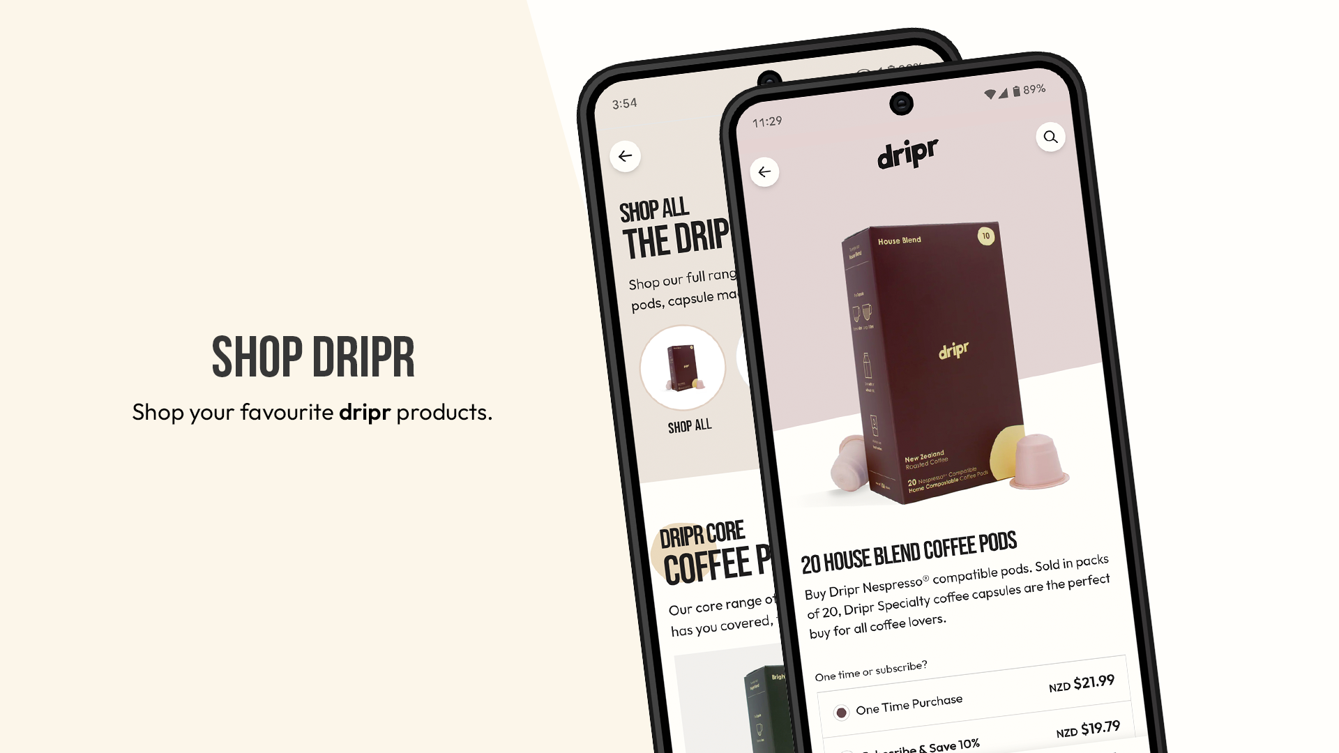 PWA Desktop - Shop Dripr range