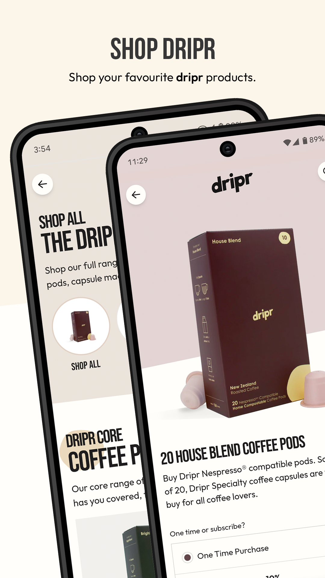 PWA - Shop Dripr range