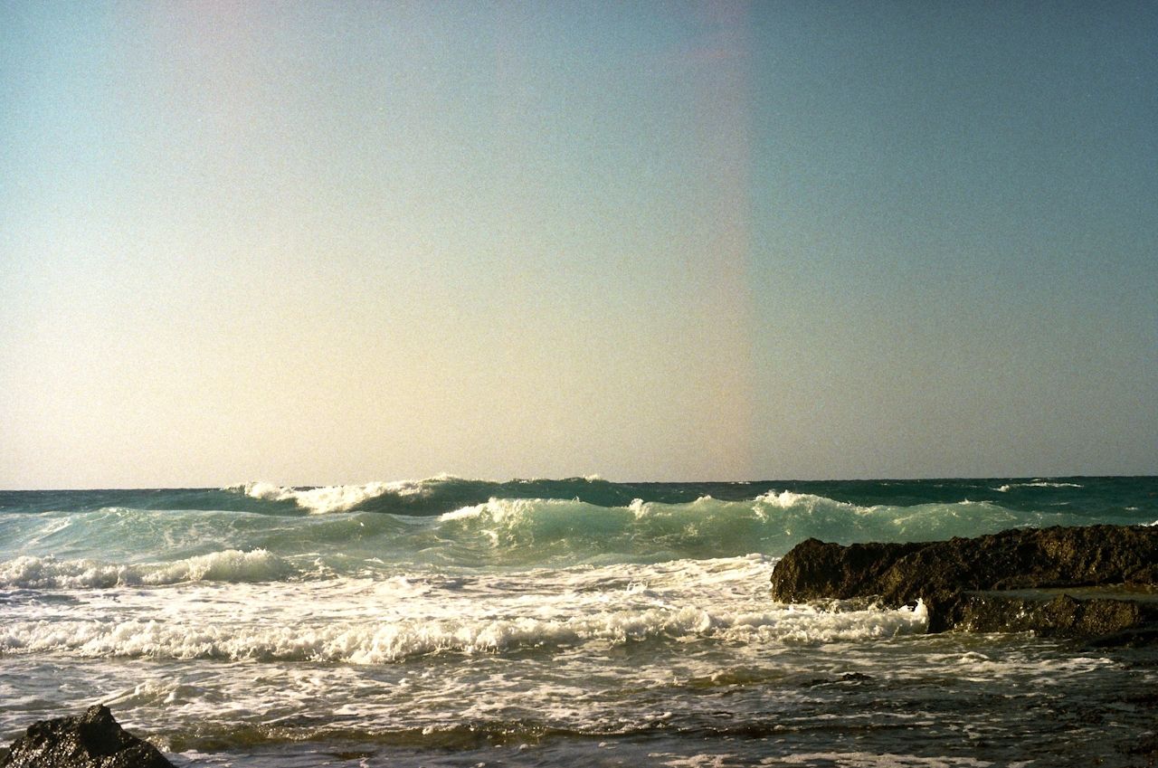 waves crashing in a ocean environment