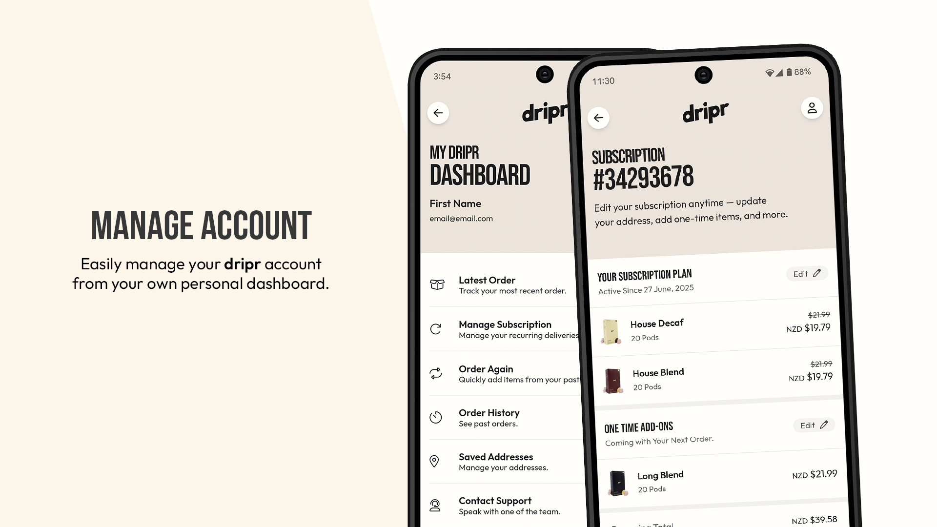 PWA Desktop - Manage your account