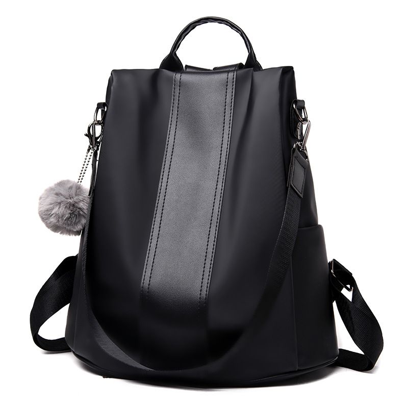 Minimalist Women's Anti-theft Backpack with Pom-Pom Detail Private Label