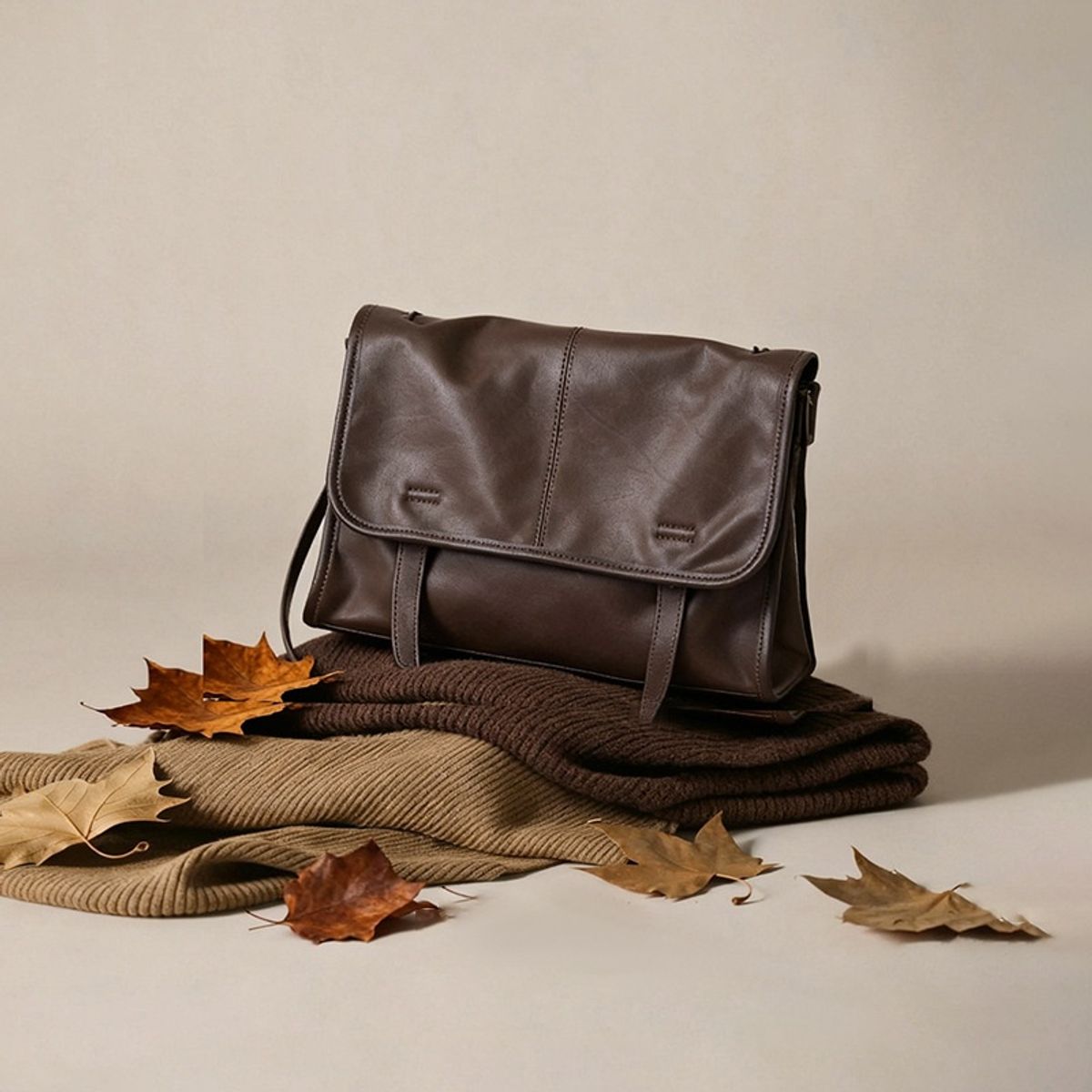 Classic Unisex Leather Messenger Bag Private Label
